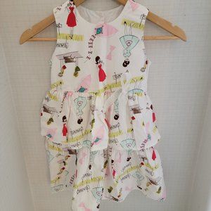 Chicken Noodle San Fransisco Girls Paris Model Made in USA Sleeveles Dress 14519